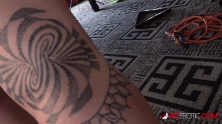 Behind the scenes fun with tattooed chick Sully Savage
